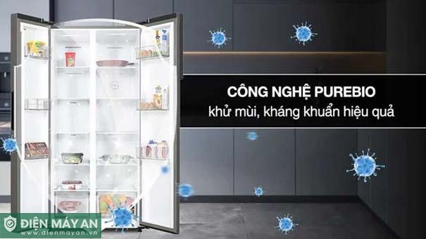 Tủ Lạnh Side By Side Toshiba Inverter 555 Lít GR-RS696WI-PMV(60)-AG - công nghệ kháng khuẩn, khử mùi